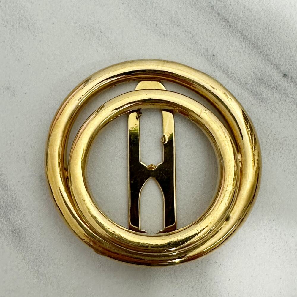 Vintage Ciner Gold Tone Round Dress Clip Designer Jewelry ✨